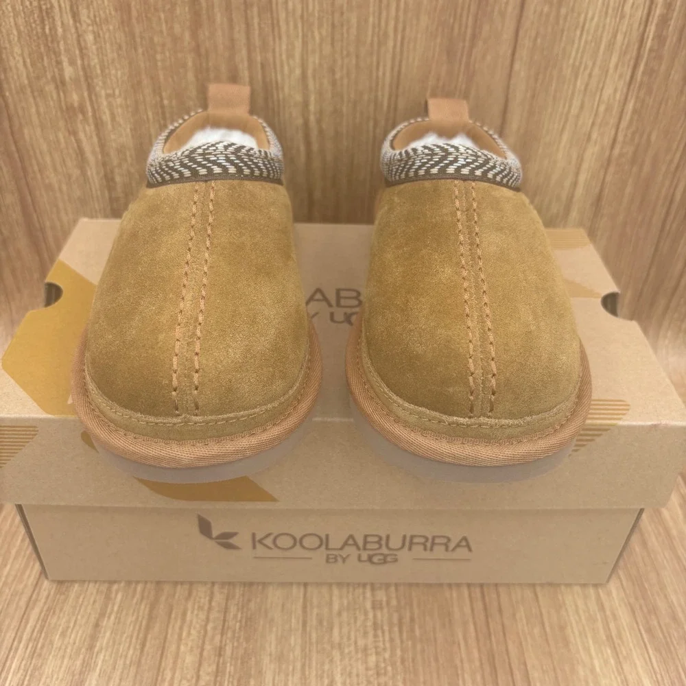 New Koolaburra by UGG Burree Kids Size 12 Chestnut Suede Braid Trim Slipper